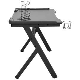 Birou de gaming cu picioare formă y, negru, 110x60x75 cm, led, 5 image