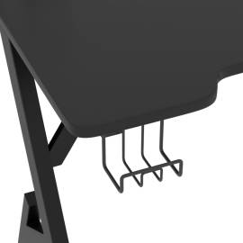 Birou de gaming cu picioare formă y, negru, 110x60x75 cm, 6 image