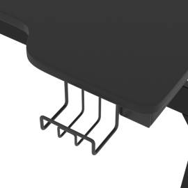 Birou de gaming cu picioare formă z, negru, 110x60x75 cm, led, 8 image