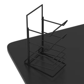 Birou de gaming cu picioare formă z, negru, 110x60x75 cm, led, 9 image