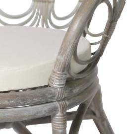 Scaun de sufragerie cu pernă, gri, ratan natural și in, 5 image