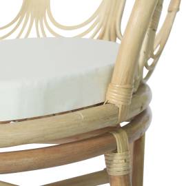Scaun de sufragerie cu pernă, ratan natural și in, 5 image