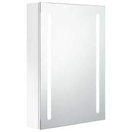 Dulap de baie cu oglindă și led, alb strălucitor, 50x13x70 cm, 2 image