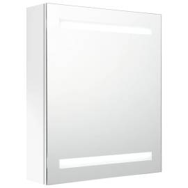 Dulap de baie cu oglindă și led alb strălucitor 50x14x60 cm, 2 image