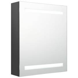 Dulap de baie cu oglindă și led-uri, gri, 50x14x60 cm, 2 image