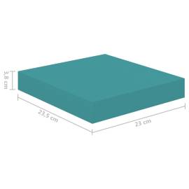 Raft de perete suspendat, albastru, 23x23,5x3,8 cm, mdf, 9 image