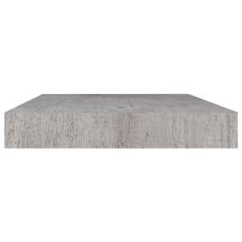 Raft de perete suspendat, gri beton, 50x23x3,8 cm, mdf, 5 image