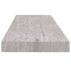 Raft de perete suspendat, gri beton, 80x23,5x3,8 cm, mdf, 5 image