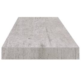 Rafturi de perete suspendate,2 buc,gri beton,80x23,5x3,8 cm,mdf, 6 image