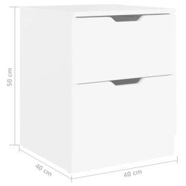 Dulapuri noptieră, 2 buc., alb, 40x40x50 cm, pal, 7 image