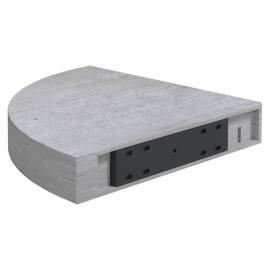 Raft de colț de perete, gri beton, 25x25x3,8 cm, mdf, 6 image