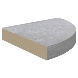 Raft de colț de perete, gri beton, 35x35x3,8 cm, mdf, 4 image