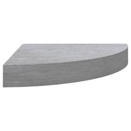Raft de colț de perete, gri beton, 35x35x3,8 cm, mdf, 2 image