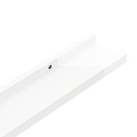 Rafturi de perete, 2 buc., alb extralucios, 115x9x3 cm, 7 image