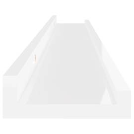 Rafturi de perete, 2 buc., alb extralucios, 80x9x3 cm, 8 image