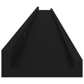 Rafturi de perete, 2 buc., negru, 115x9x3 cm, 8 image