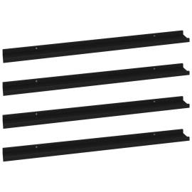 Rafturi de perete, 4 buc., negru, 100x9x3 cm, 2 image