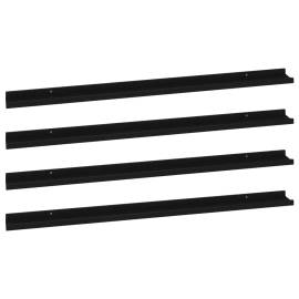 Rafturi de perete, 4 buc., negru, 115x9x3 cm, 2 image