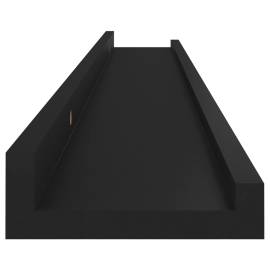Rafturi de perete, 4 buc., negru, 80x9x3 cm, 8 image