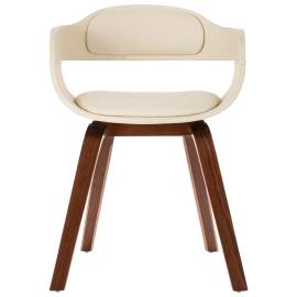 Scaun de masă, alb, lemn curbat & piele ecologică, 2 image