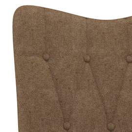 Scaun de relaxare cu taburet, gri taupe, textil, 8 image