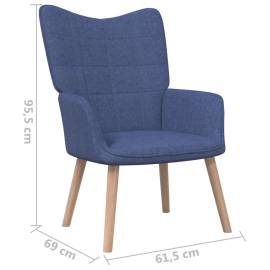 Scaun de relaxare, albastru, 62x68,5x96 cm, material textil, 6 image