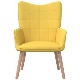 Scaun de relaxare, galben muștar, 62x68,5x96 cm material textil, 2 image