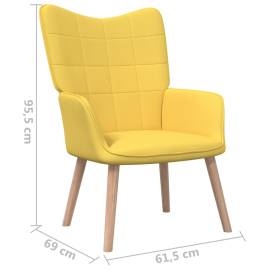 Scaun de relaxare, galben muștar, 62x68,5x96 cm material textil, 6 image