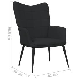 Scaun de relaxare, negru, 62x68,5x96 cm, material textil, 6 image