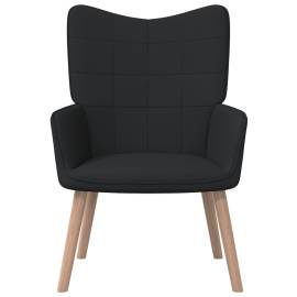 Scaun de relaxare, negru, 62x68,5x96 cm, material textil, 2 image