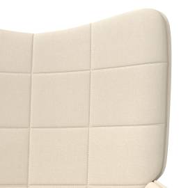 Scaun de relaxare cu taburet, crem, 62x68,5x96 cm, textil, 6 image