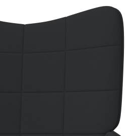 Scaun de relaxare cu taburet, negru, 62x68,5x96 cm, textil, 6 image