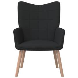 Scaun de relaxare cu taburet, negru, 62x68,5x96 cm, textil, 3 image