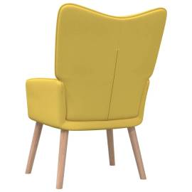 Scaun relaxare cu taburet, galben muștar, 62x68,5x96 cm, textil, 5 image