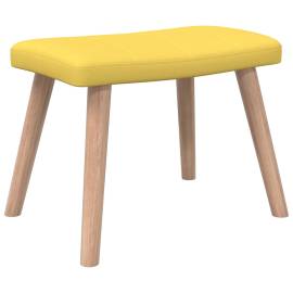 Scaun relaxare cu taburet, galben muștar, 62x68,5x96 cm, textil, 7 image