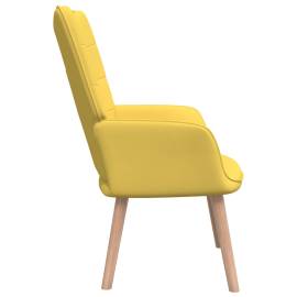 Scaun relaxare cu taburet, galben muștar, 62x68,5x96 cm, textil, 4 image