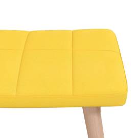 Scaun balansoar cu taburet, galben muștar, textil, 6 image