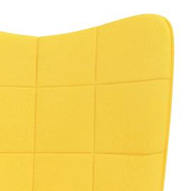 Scaun balansoar cu taburet, galben muștar, textil, 5 image