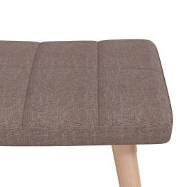 Scaun balansoar cu taburet, gri taupe, textil, 6 image