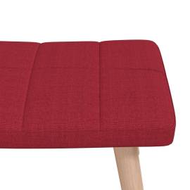 Scaun balansoar cu taburet, roșu vin, textil, 6 image
