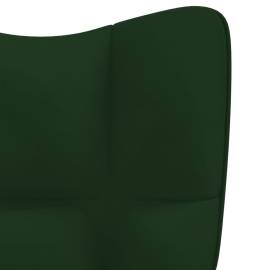 Scaun de relaxare, verde închis, catifea, 6 image