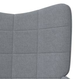 Scaun de relaxare cu taburet, gri deschis, 62x68,5x96 cm textil, 6 image