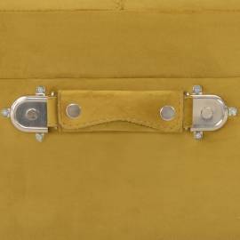 Taburet de depozitare, galben muștar, 40 cm, catifea, 2 image