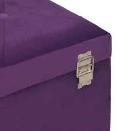 Bancă cu un compartiment de depozitare, violet, 80 cm, catifea, 6 image