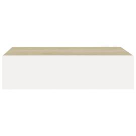 Dulap de perete cu sertar, alb și stejar, 40x23,5x10 cm, mdf, 4 image