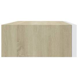 Dulap de perete cu sertar, alb și stejar, 40x23,5x10 cm, mdf, 5 image