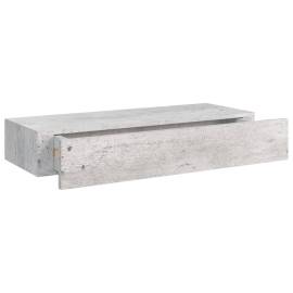 Dulap de perete cu sertar, gri beton, 60x23,5x10 cm, mdf, 7 image