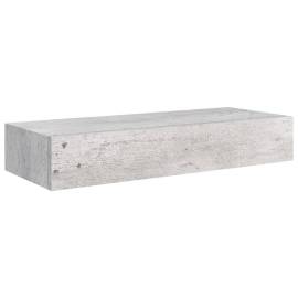 Dulap de perete cu sertar, gri beton, 60x23,5x10 cm, mdf, 2 image
