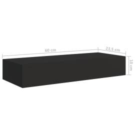 Dulap de perete cu sertar, negru, 60x23,5x10 cm, mdf, 9 image