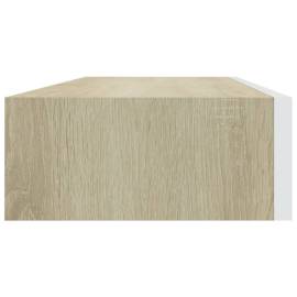 Dulap de perete cu sertar, stejar și alb, 60x23,5x10 cm, mdf, 5 image